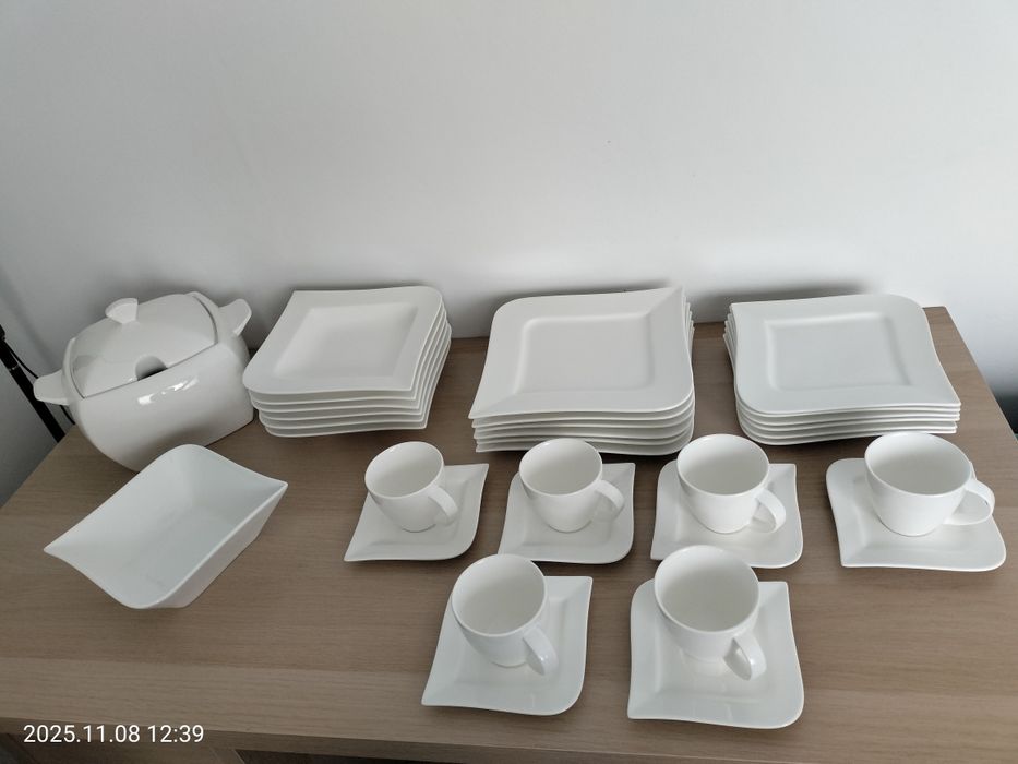 Zestaw obiadowy AMBITION fala 6 osób + serwis kawowy 6 osób