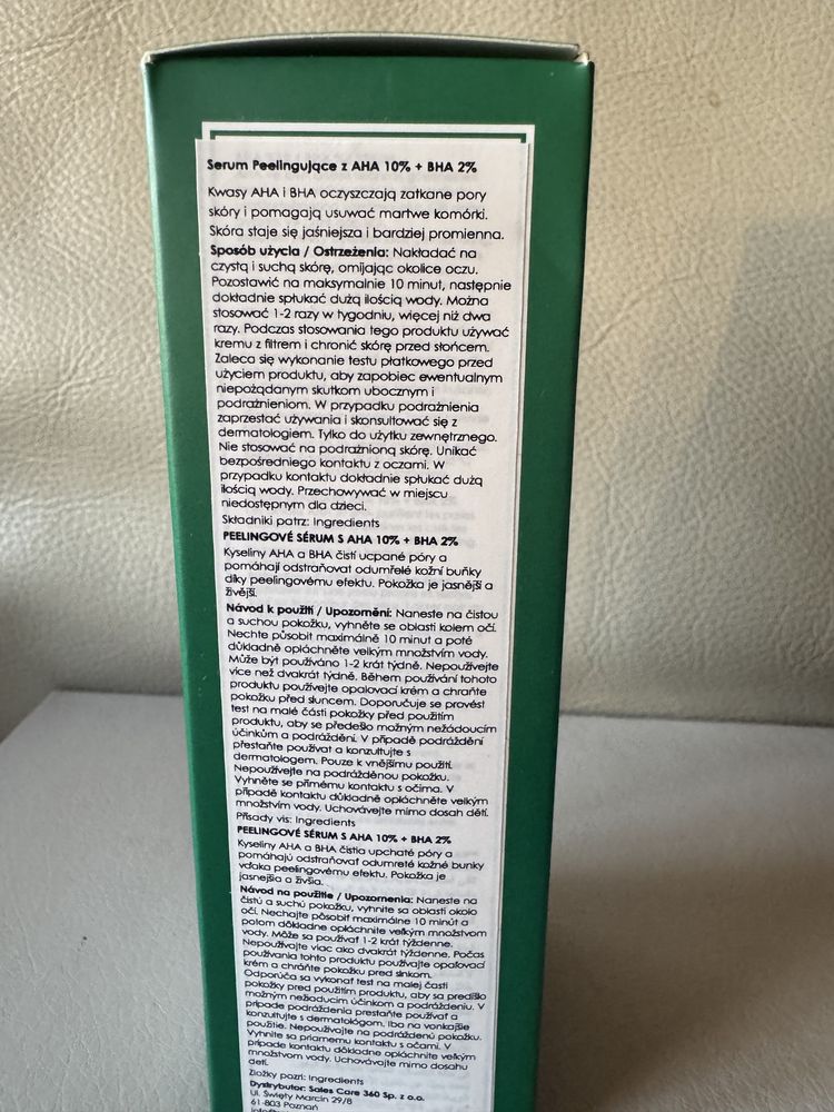 maru.derm serum peelingujące z AHA 10% i BHA 2% do twarzy, 30 ml