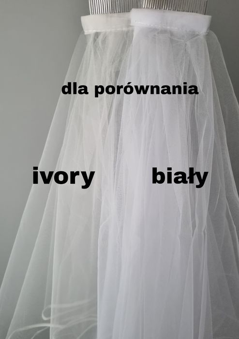 welon ślubny z lamówką na oczepiny na wieczór panieński