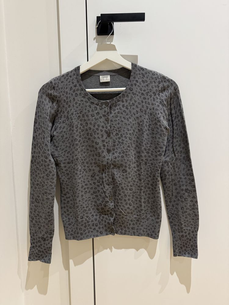 Świetny damski sweterek ESPRIT, 34 XS, cętki, zwierzęcy wzór, bdb stan