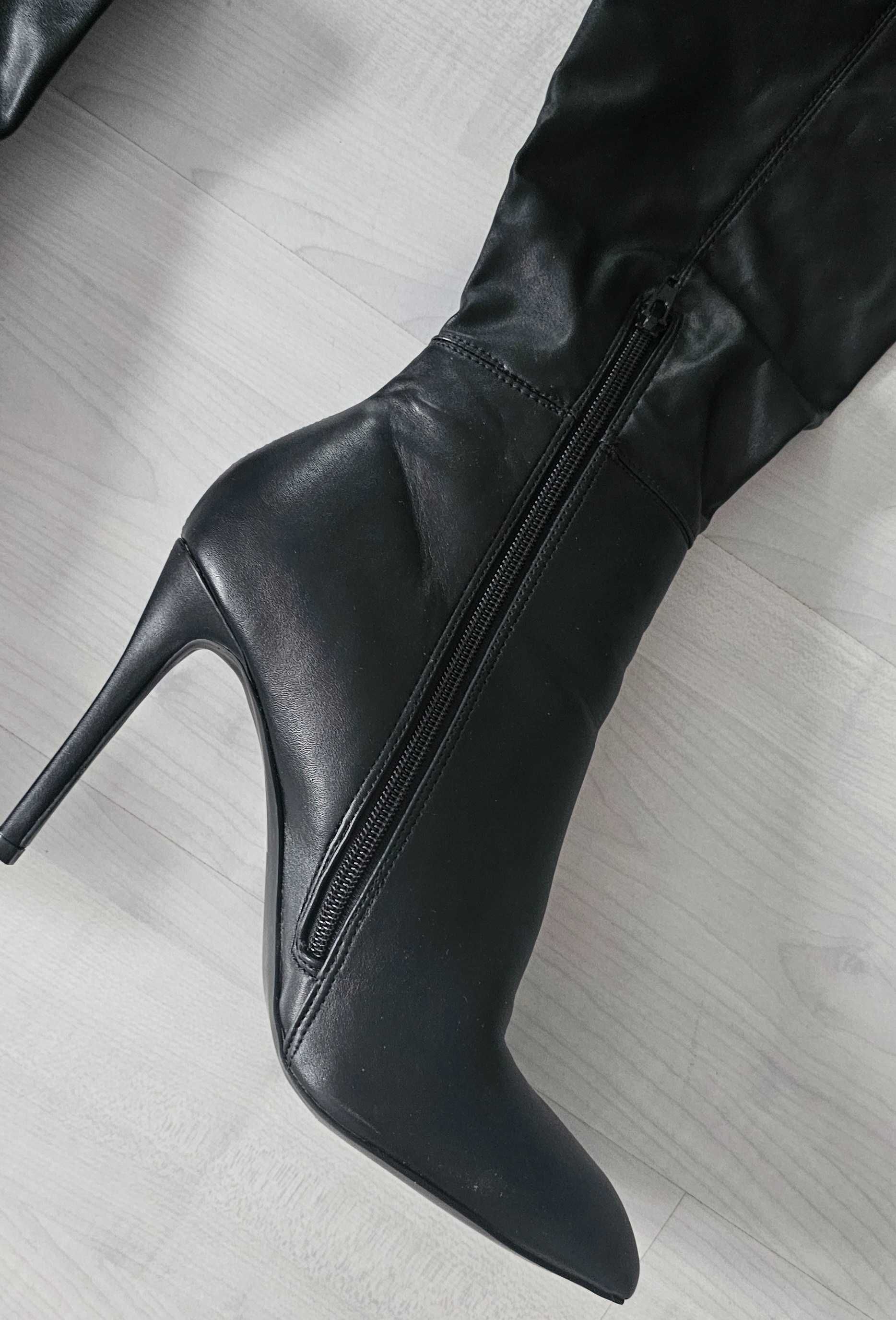 Steve Madden muszkieterki długie czarne roz 41