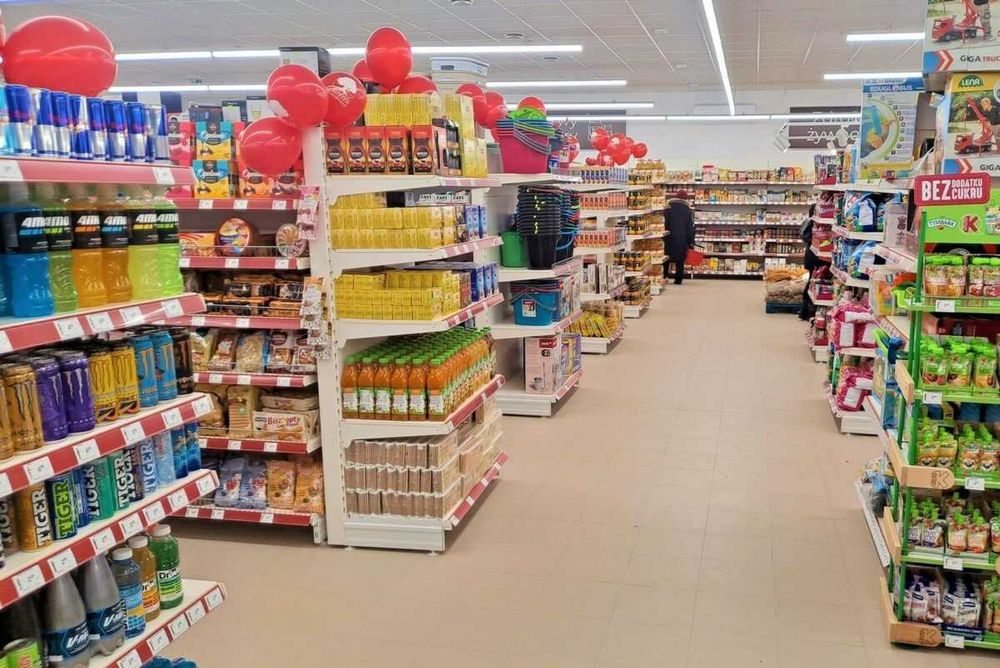Regał sklepowy metalowy przyścienny magazynowy Tegometall regały