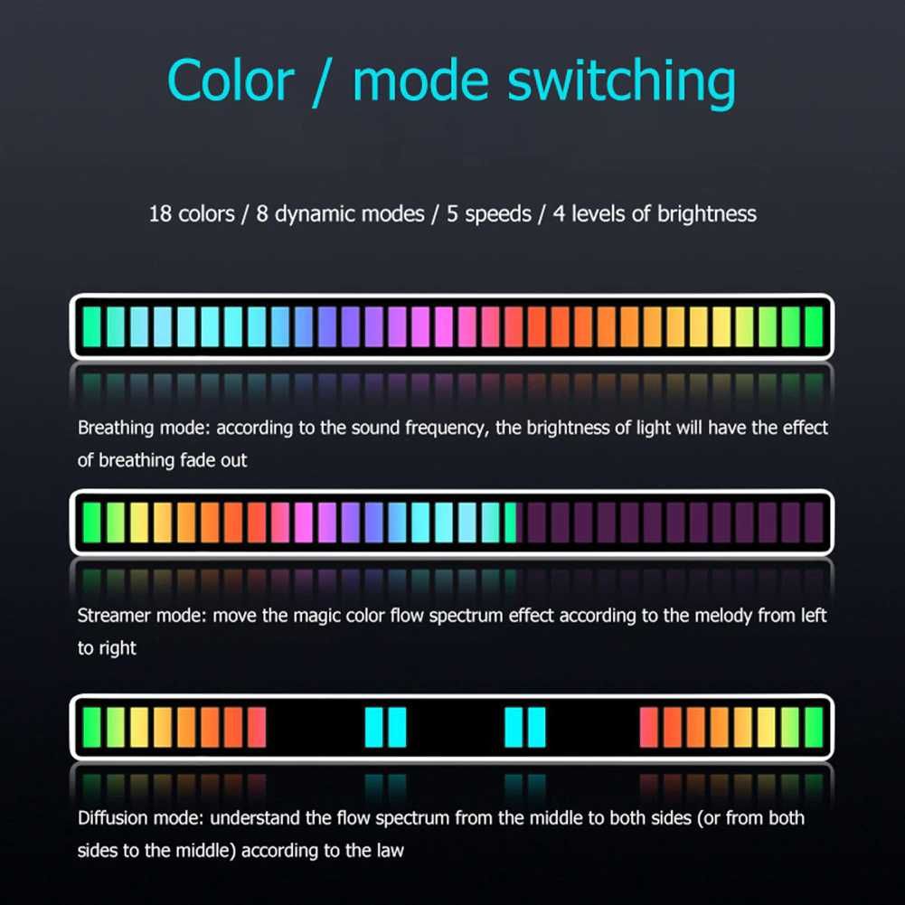Coluna de Luz colorida RGB controle de voz para ambientes sonoros
