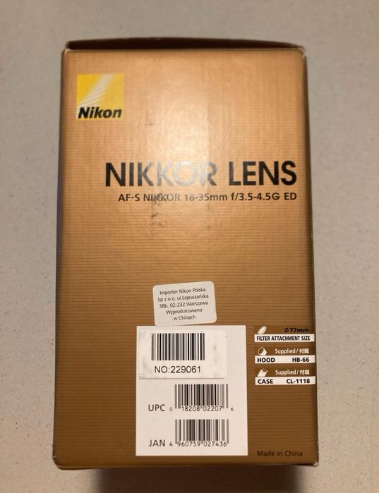 Nikon obiektyw AF-S NIKKOR 18-35mm f/3.5-4.5G ED