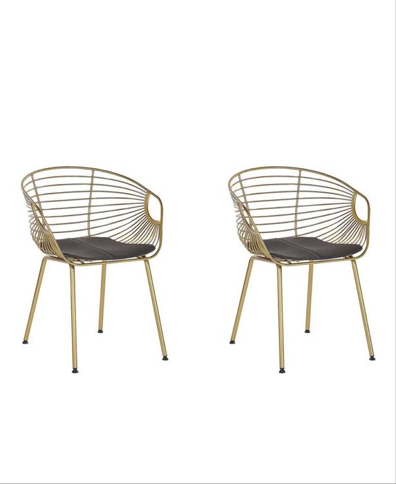 Zestaw złotych krzeseł do jadalni