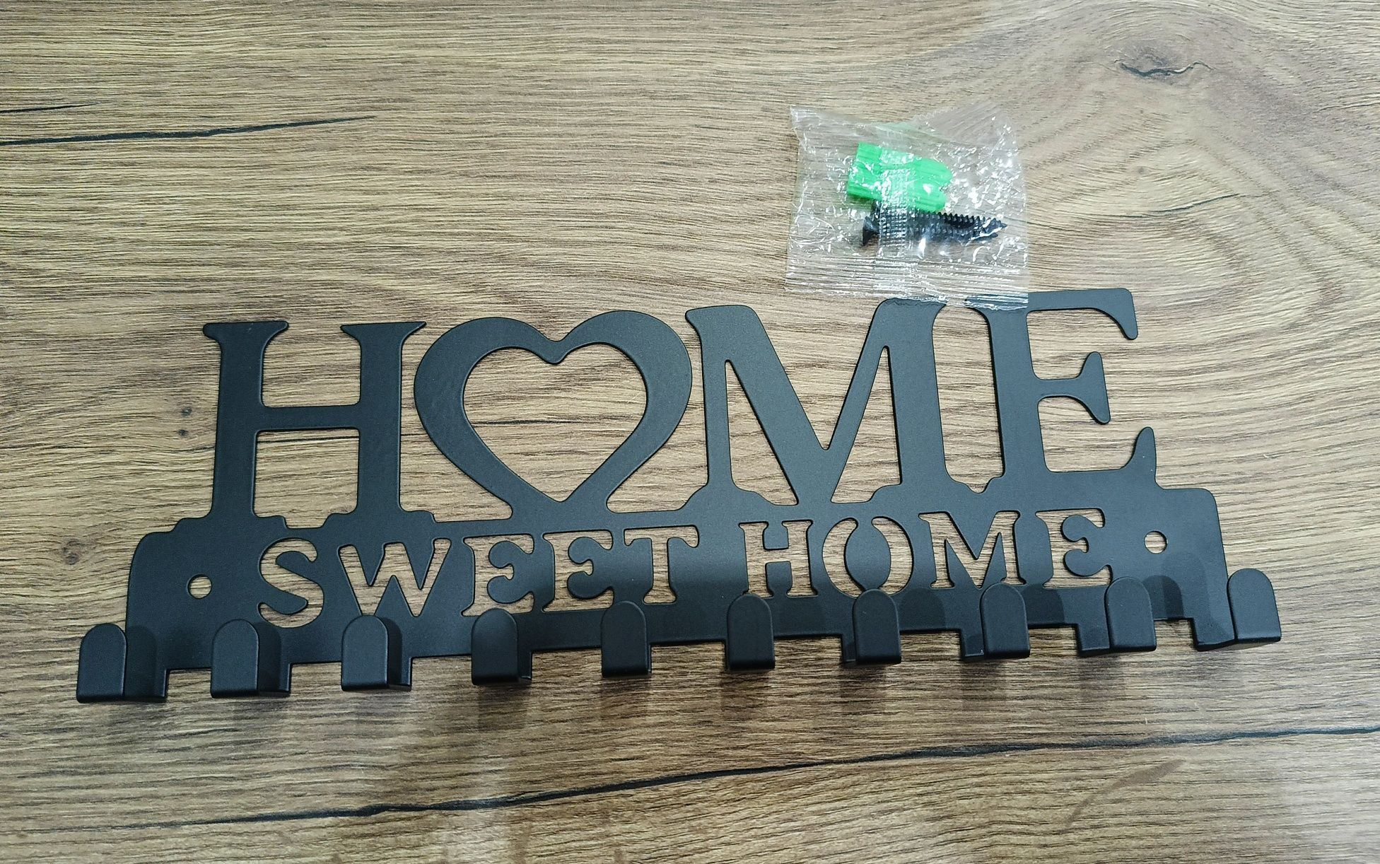 Nowy wieszak na klucze z napisem Home sweet home 10 haczyków