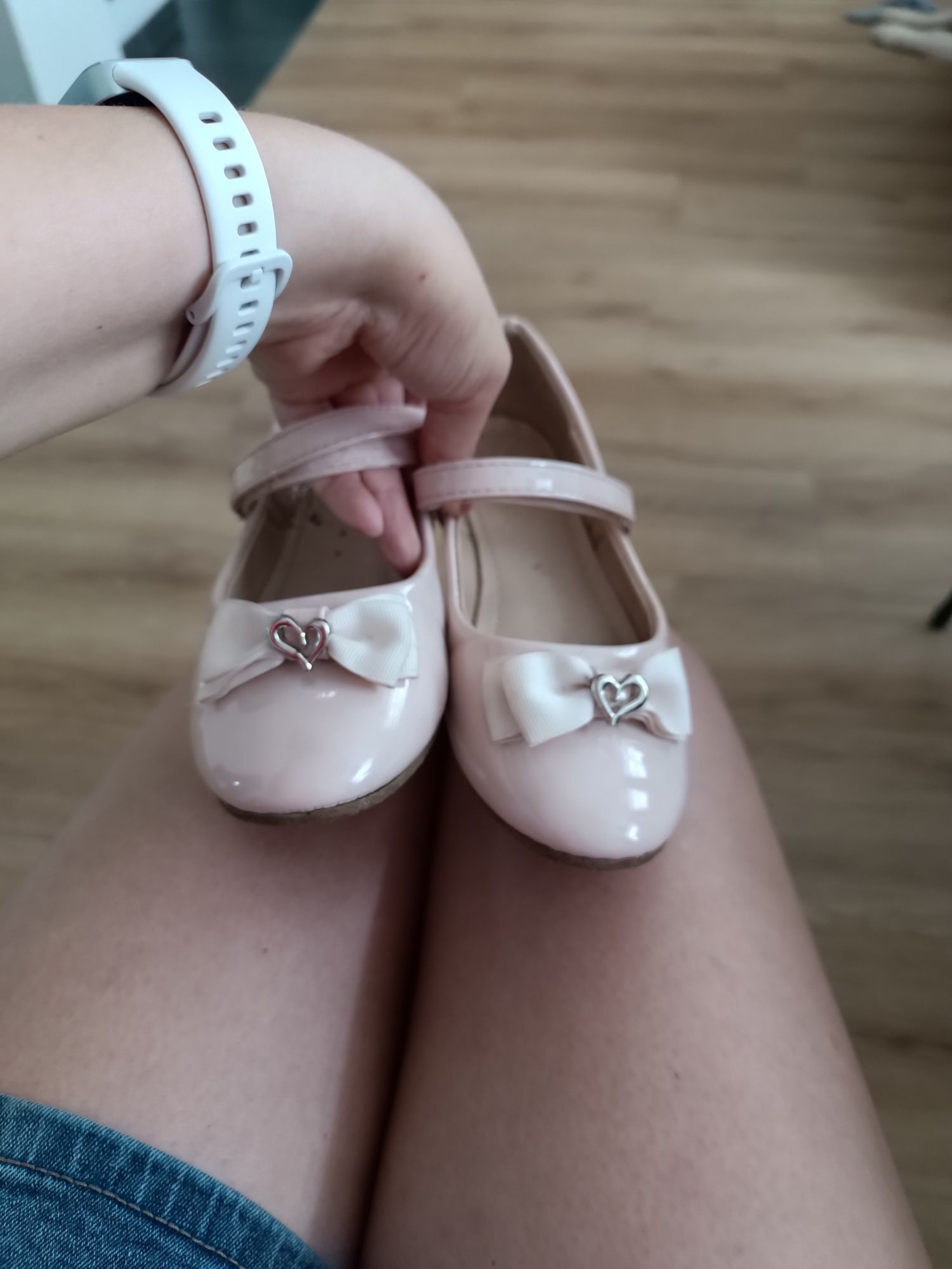Baleriny balerinki lakierki jasny róż 35