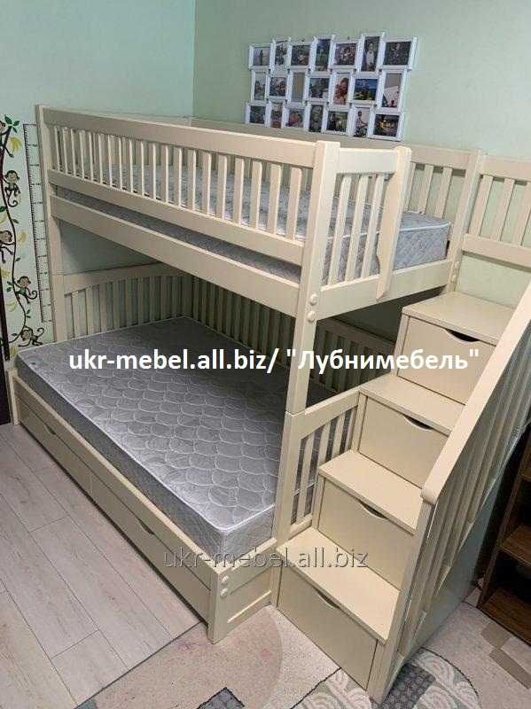 Кровать двухъярусная деревянная кровать Тифанни, двоярусне ліжко