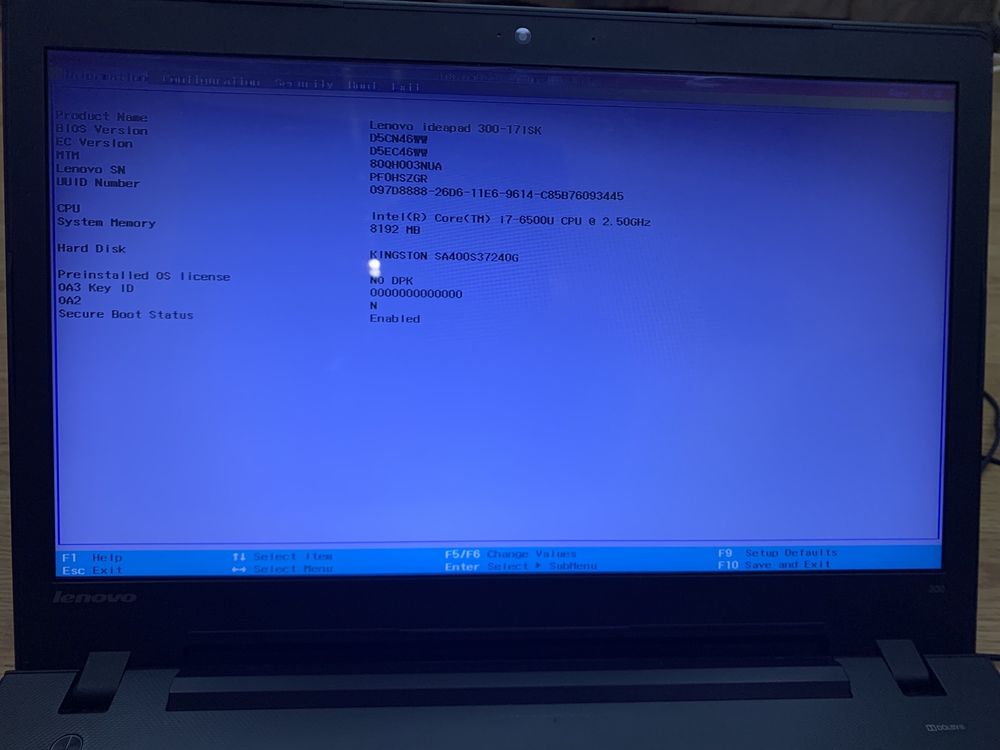 Ноутбук Lenovo ideapad 300-17iSK | 8Gb | Core i7-6500U 2.50GHz