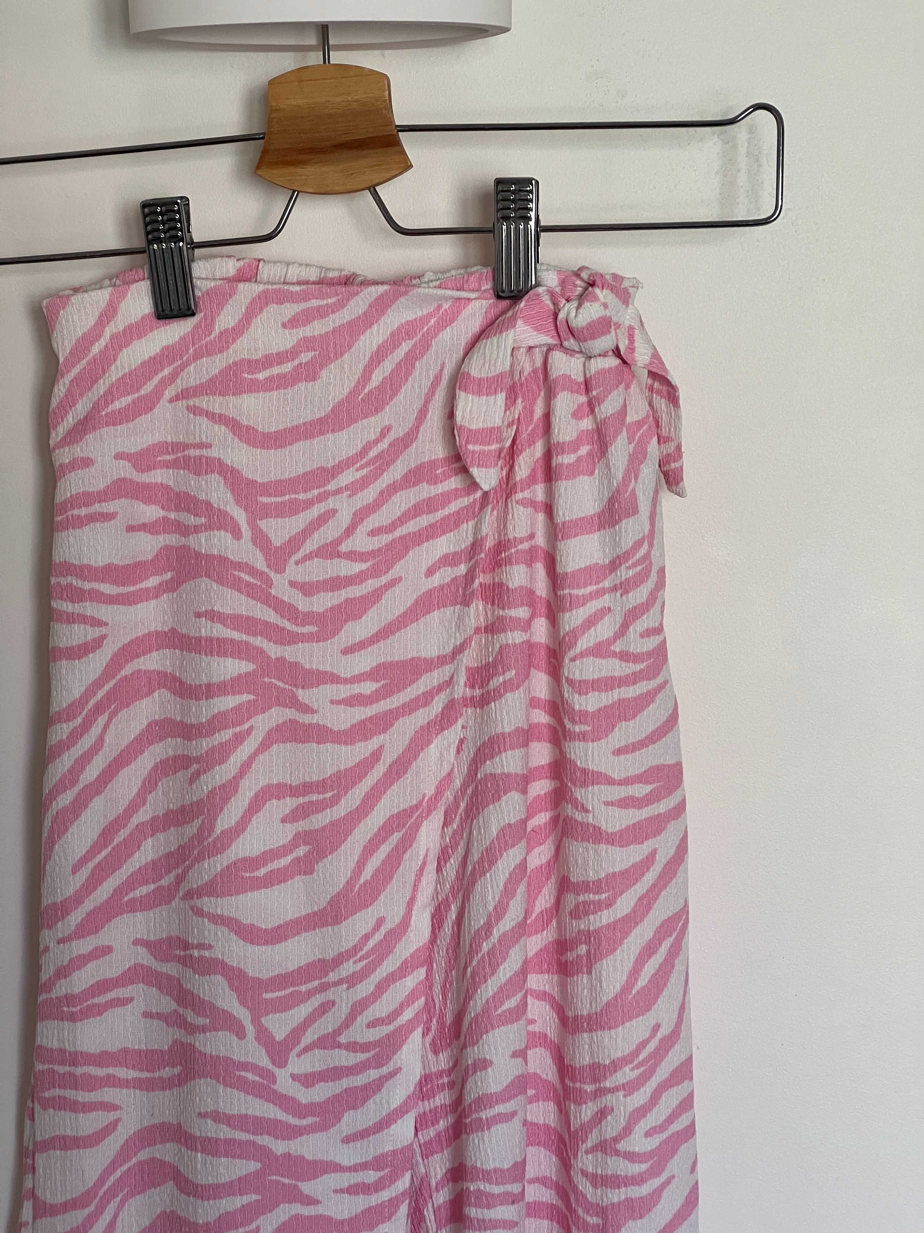 ZARA Kids Calças Largas com Estampa de Zebra Rosa – 9 Anos (134 cm)
