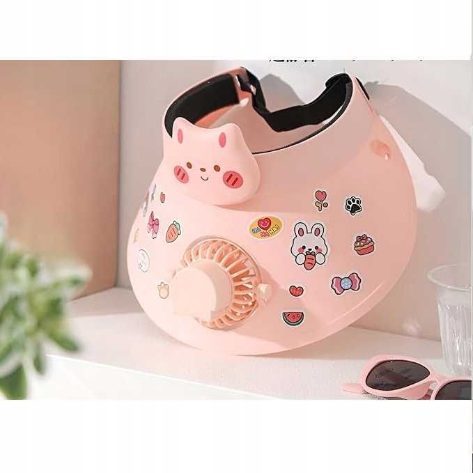 Czapka z daszkiem wiatrak kapelusz USB chroniąca przed słońcem Lekka