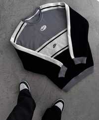 Мужской теплый свитшот на флисе Nike зимний серый чоловічий кофта худи
