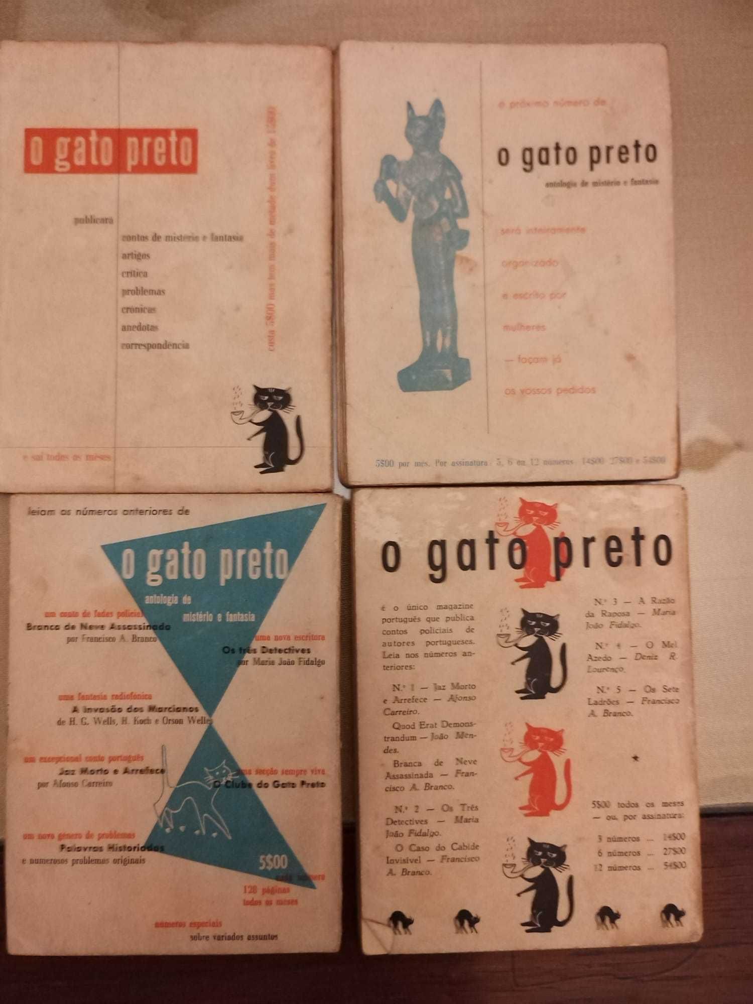 O GATO PRETO - Antologia de Mistério e Fantasia Volumes 1, 2, 5 e 6