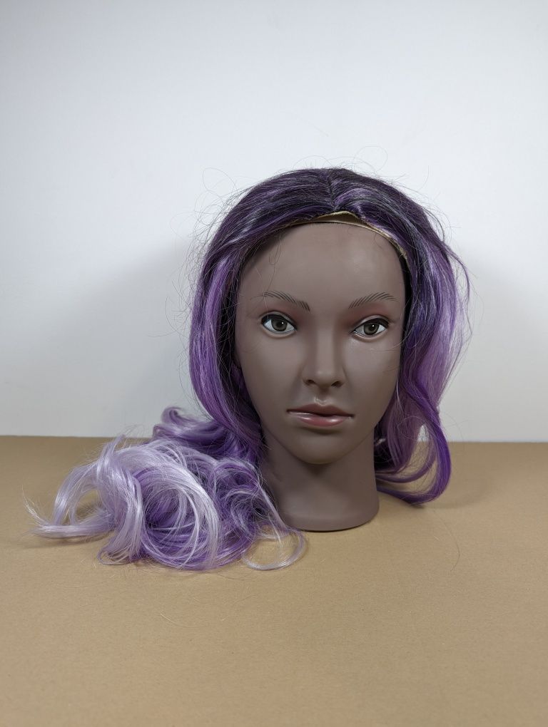Peruka różowa długie włosy cosplay damska ok 50 cm fioletowe