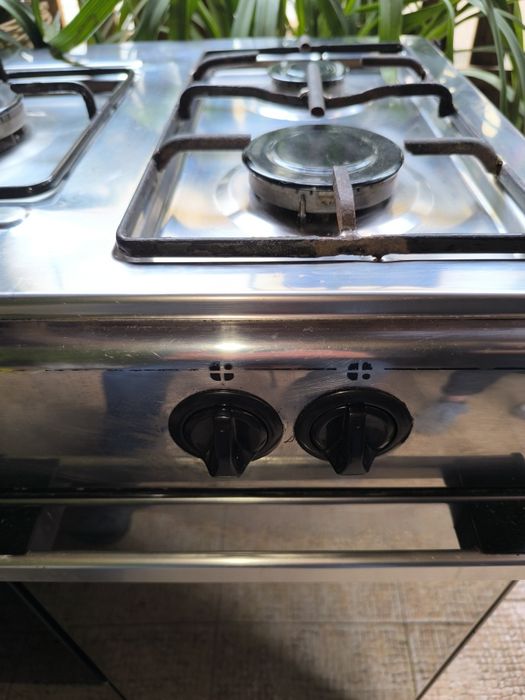 Fogão a Gás Inox 5 Bicos+Forno "Bico Central Não Funciona" c/ redutor