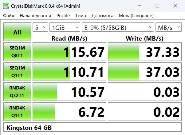 usb флешка Kingston 64 Gb з Windows загрузочна