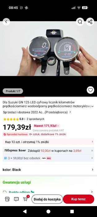Licznik Suzuki GN 125 obrotomierz plus owiewka