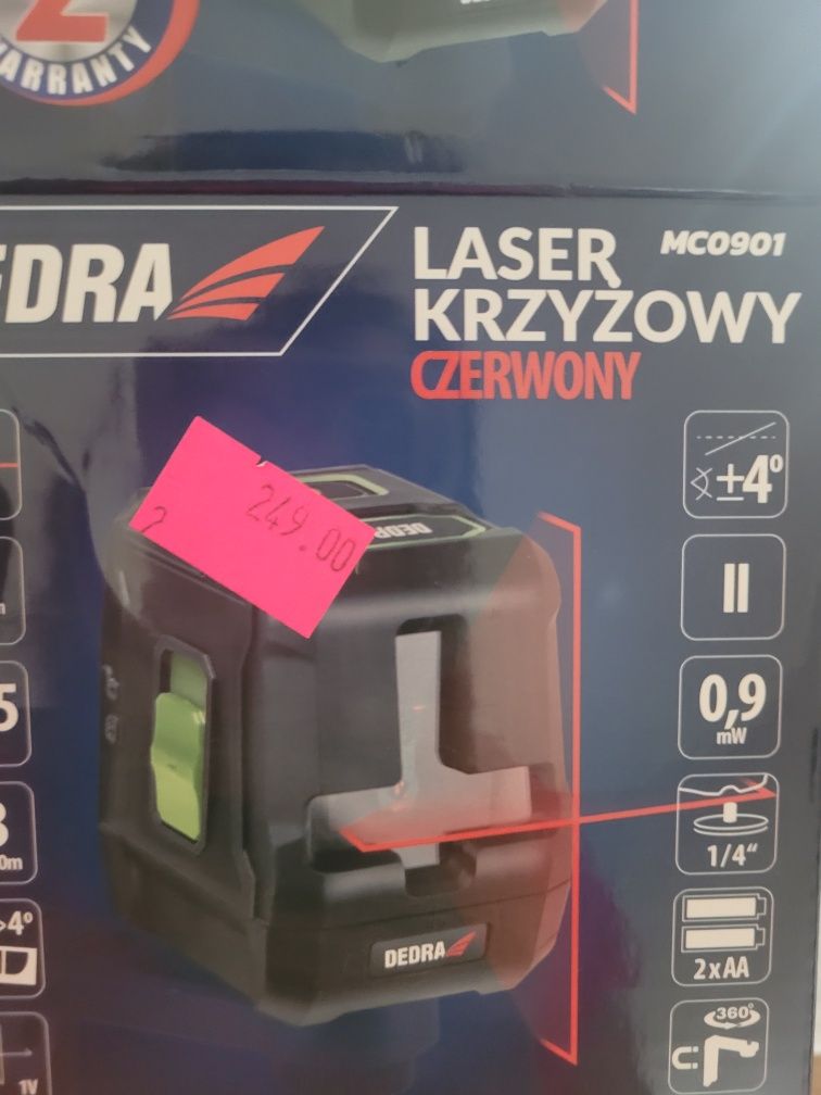 Poziomica laserowa  krzyzowa deadra