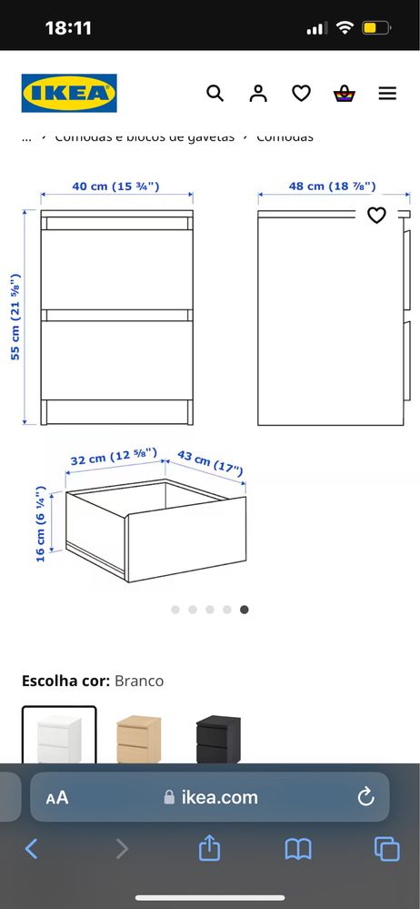 2 mesas de cabeceira malm ikea