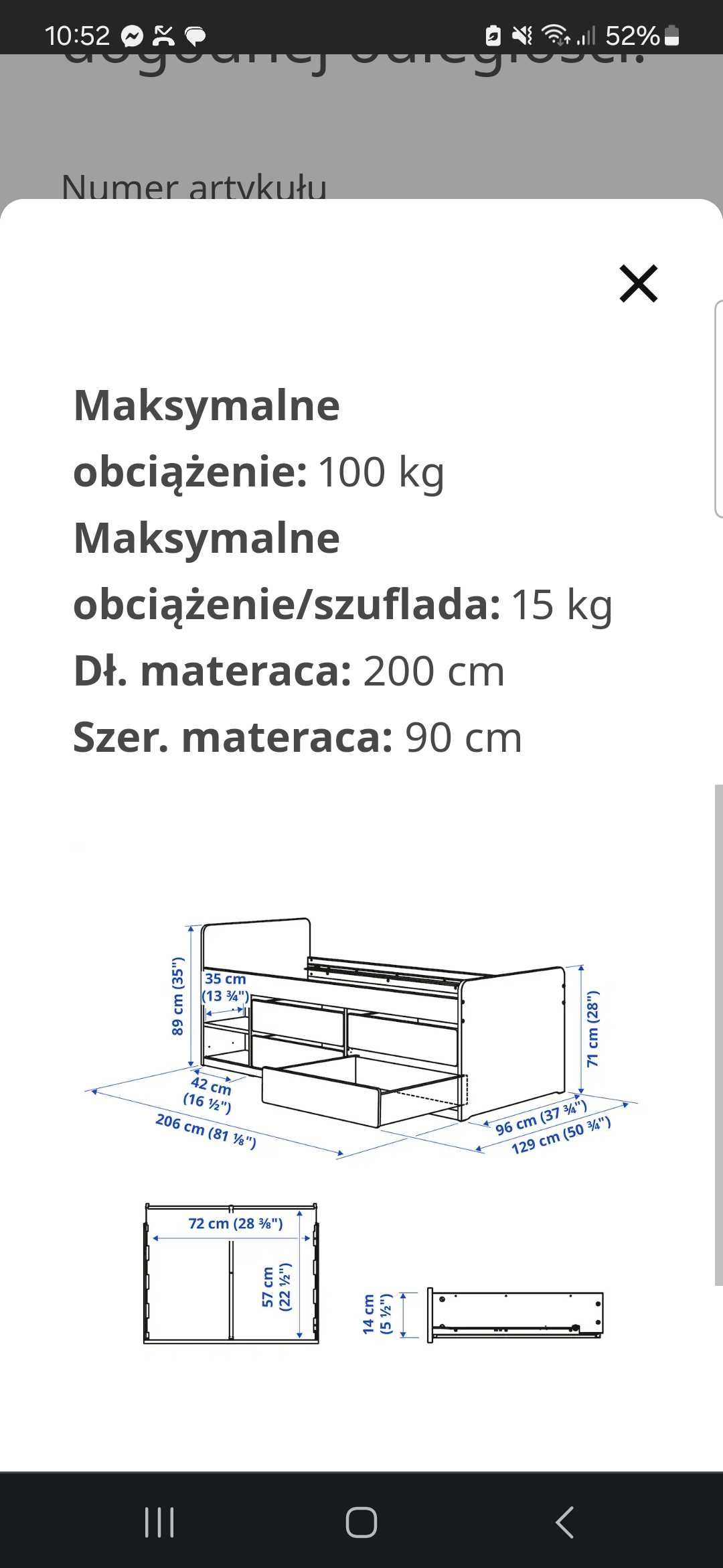 Łóżko IKEA pojedyncze