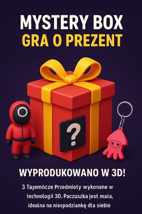 Mystery Box „Gra o Prezent”  3 przedmioty 3D inspirowane Squid Game