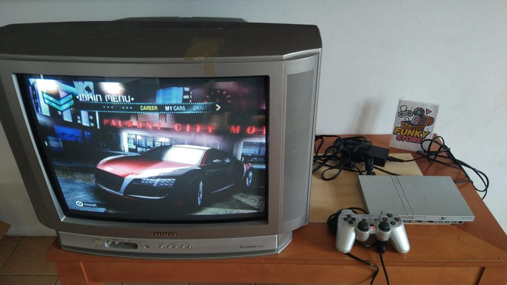 PlayStation 2 Slim Silver Completa