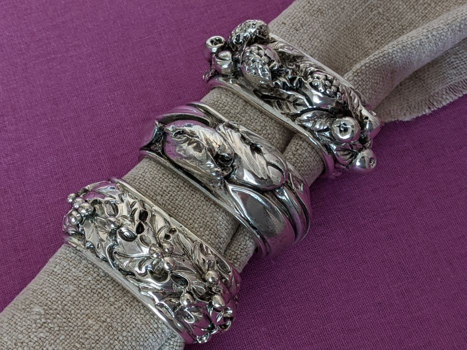 Кільця для серветок, сервірування. 3 одиниці. Вінтаж, Італія.