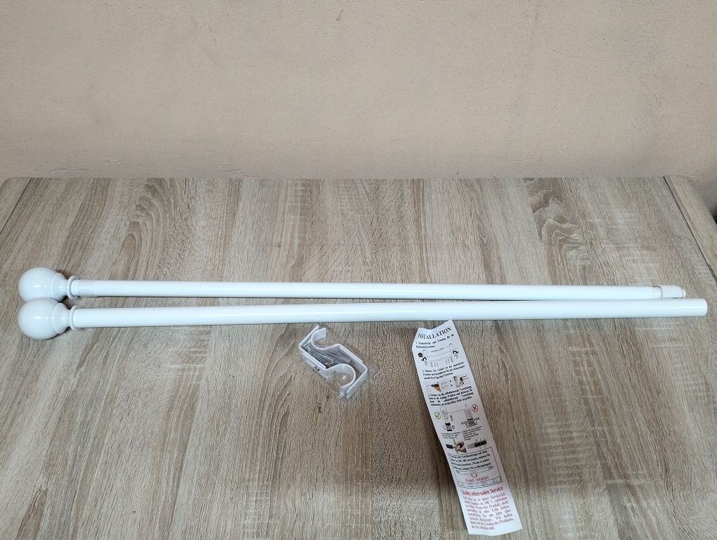 Karnisze regulowany pojedynczy do salonu, sypialni 90-175 cm, biały