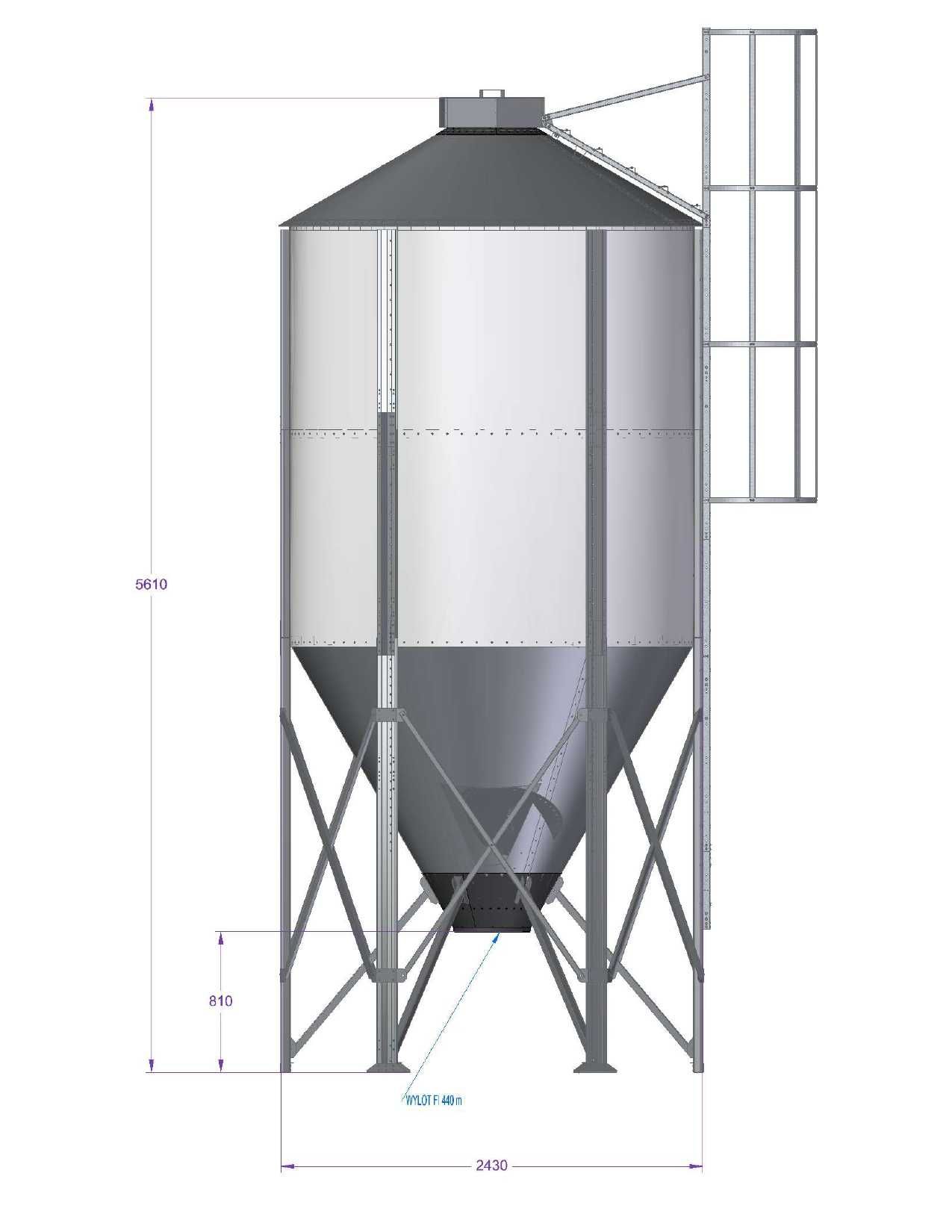 Silos lejowy paszowy CKM 18,8 m3, producent PL, od ręki