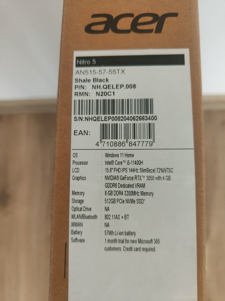 Acer Nitro 5 RTX 3050