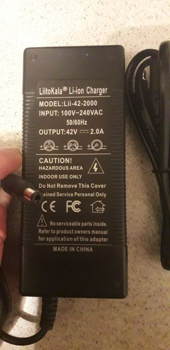 Ładowarka 36V/42V 2A Jack li-Ion rower elektrczny.