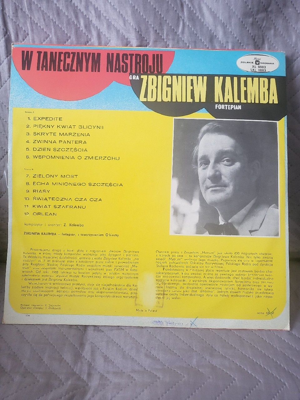 Nieodtwarzana, nieużywana płyta vinyl Z. KALEMBA  W tanecznym nastroju