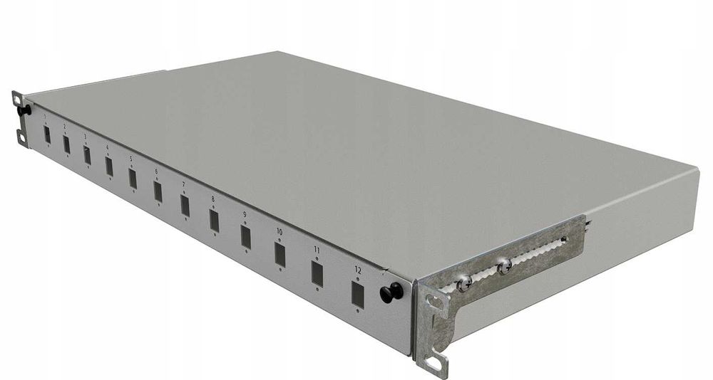 Przełącznica Światłowodowa Szuflada RACK 19" 1U 12xSC Simplex Szara