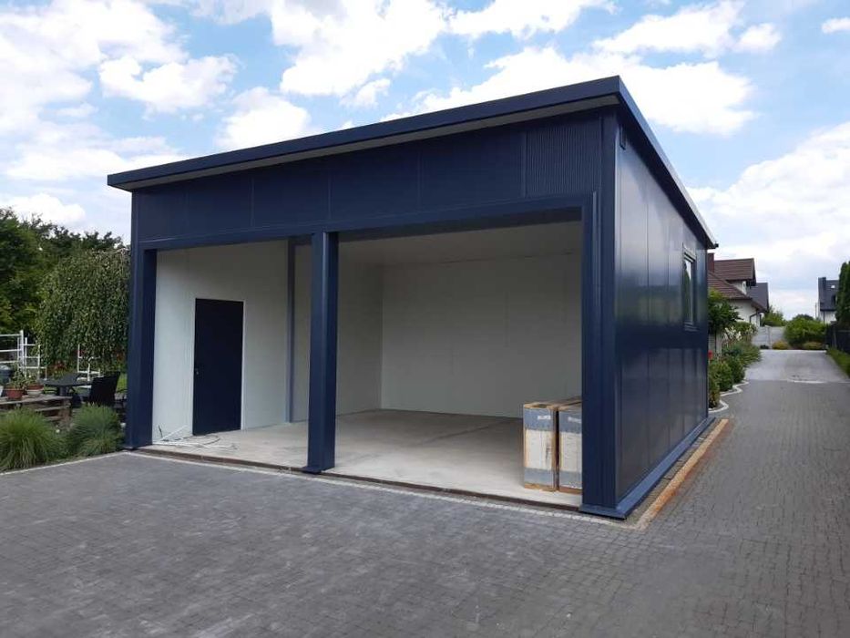 Garaż ocieplany z płyty pir wiata budynek gospodarczy magazyn hala