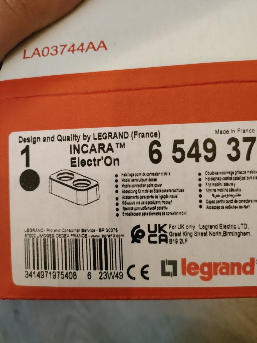 Gniazdo nablatowe z/u + ładowarka USB A+C Incara Electr'On - czarny