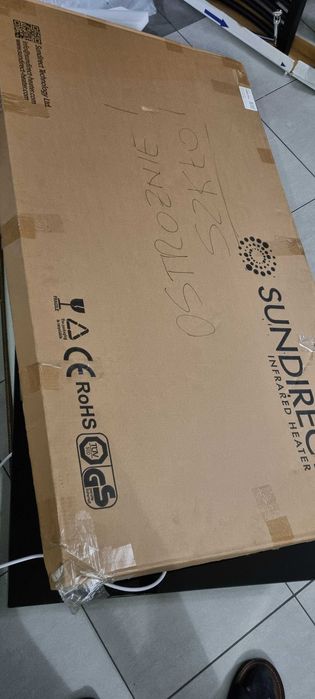Panel elektryczny SZKLANY czarny Sundirect GD Plus 800W grzejnik