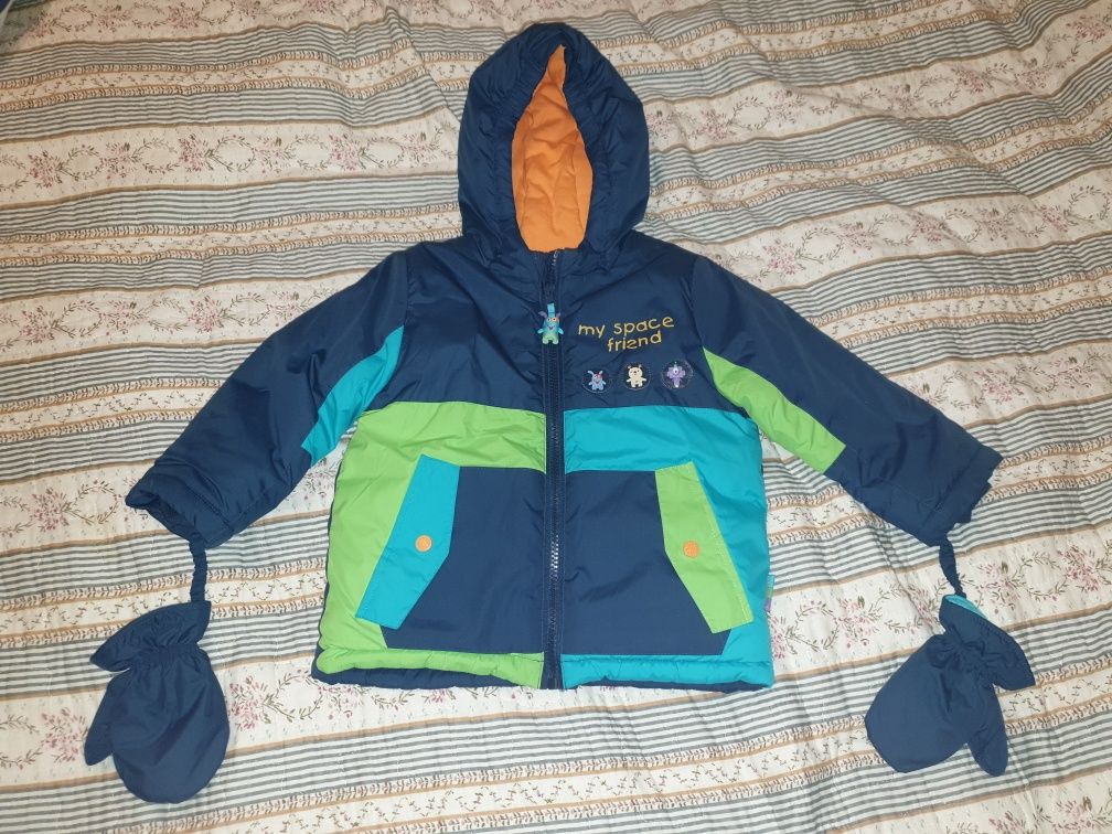 Kurtka zimowa 86/92 Coccodrillo jak nowa + rękawiczki