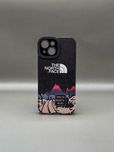Чехол черный силикон полосы пейзаж лого The North Face iPhone айфон