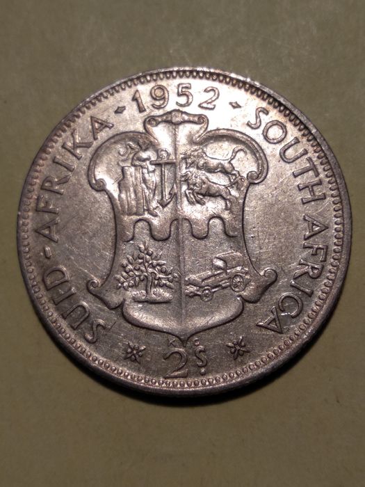 Moeda de Prata 2 Shillings (Florin) 1952  África do Sul