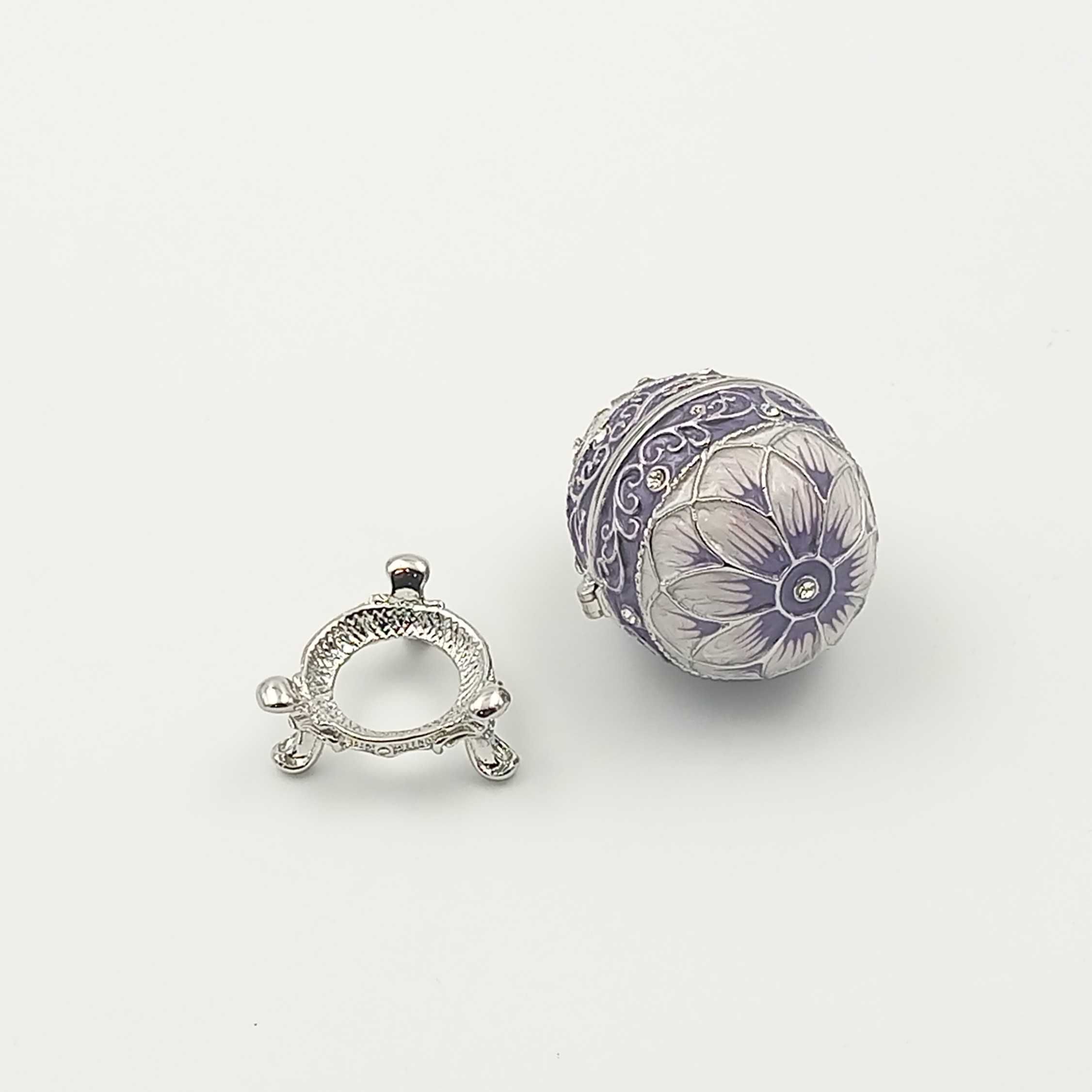 Jajko jajo faberge pojemniki szkatułka fioletowe styl arbeska