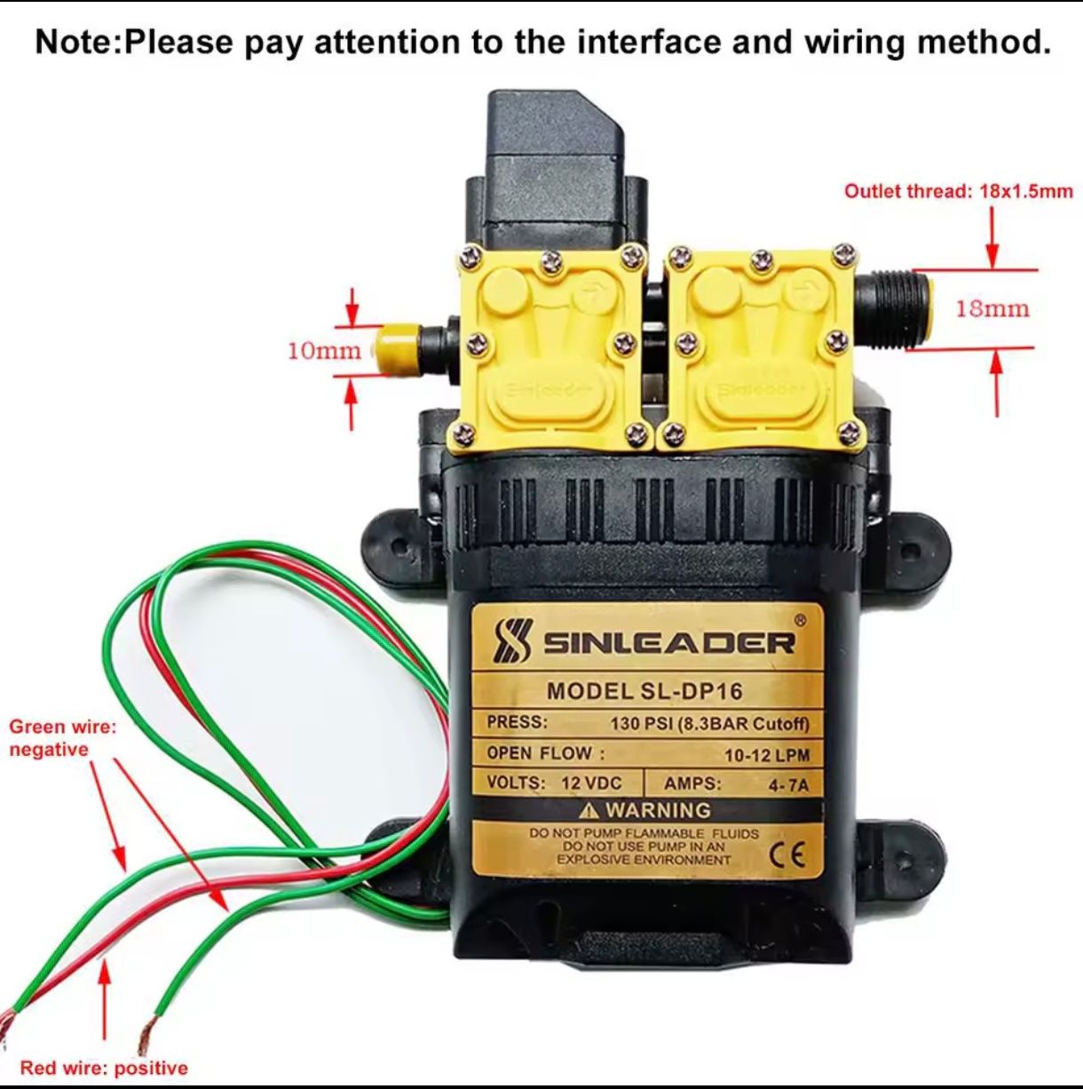 Bomba 12v elétrica de alta pressão