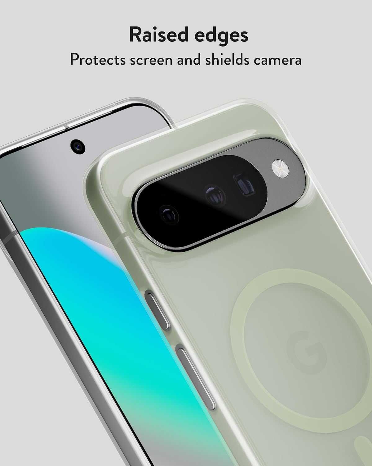 Чехол Mous к Google Pixel 10 Pro XL,модель Super Thin Clear Lime Green
