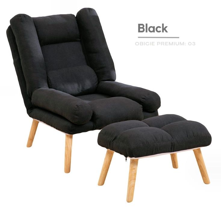 Сучасне розкладне крісло + ПУФ Відпочинкове крісло з підставкою Кресло