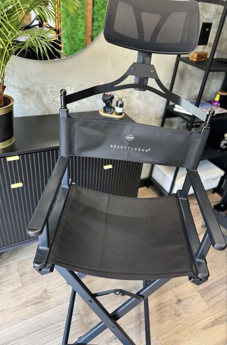 Krzesto do Makijazu Sktadane Aluminiowe Zagłówek Kosmetyczne