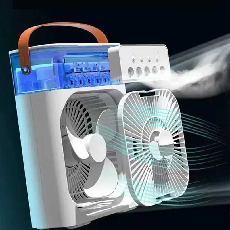 3w1 WENTYLATOR NAWILŻAJĄCY Powietrze Klimatyzator Na Kostki Lodu USB