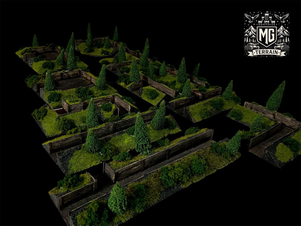 Tereny do gier bitewnych okopy modułowe makieta bolt action warlord