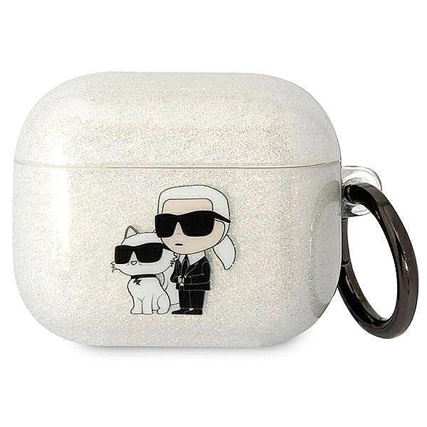 Etui Karl Lagerfeld Glitter Karl&Choupette na AirPods 3 - przezroczyst