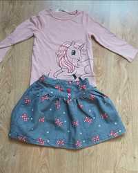 Spódniczka Minnie Bluzeczka H&M 104/110