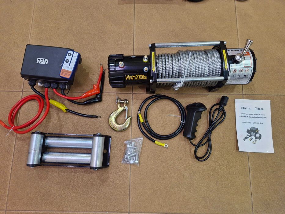 Лебідка на авто чи евакуатор 12000 Electric Winch стальний трос