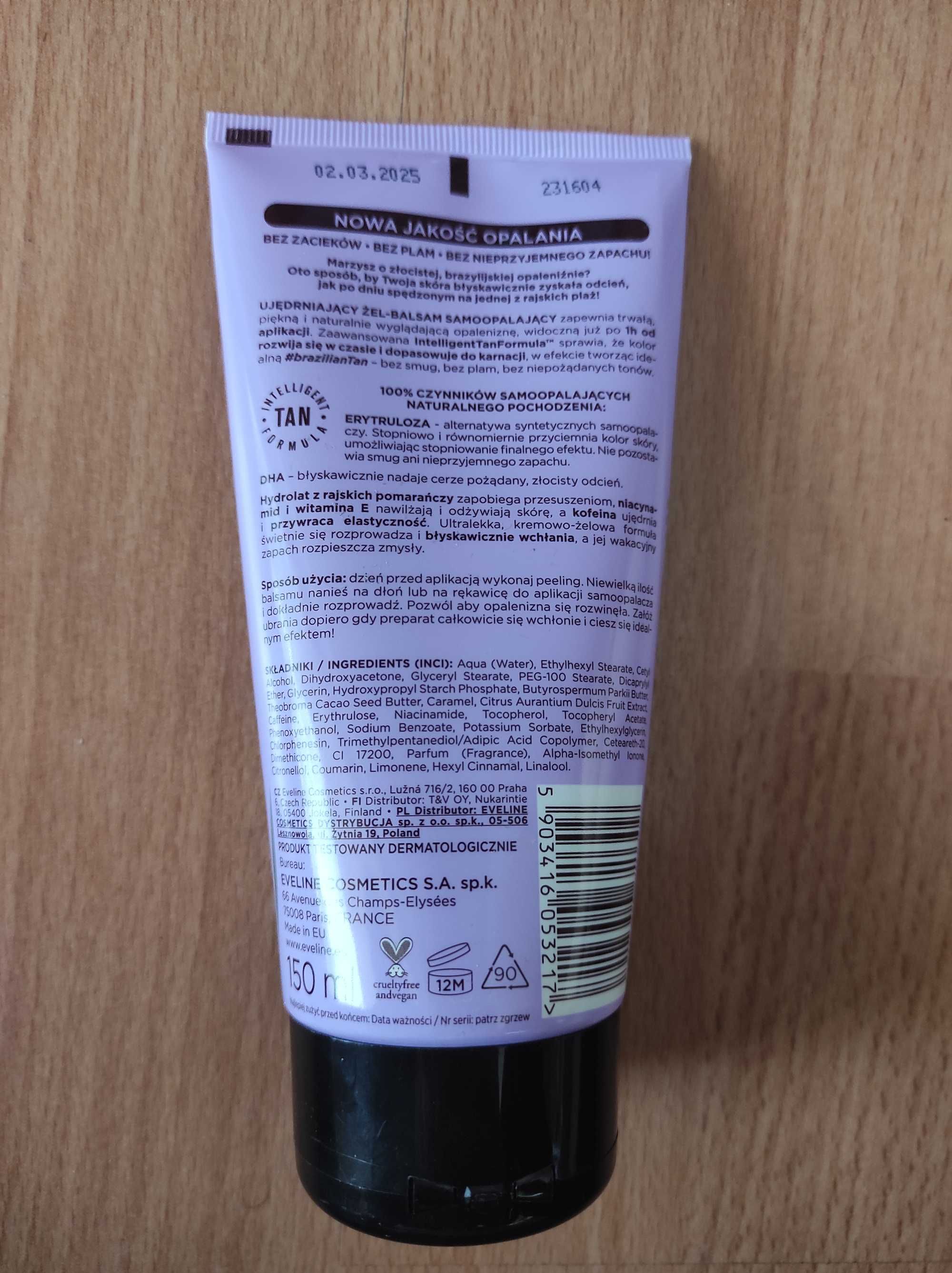 eveline cosmetics zestaw: shot serum 2% brazilan body balsam+ krople